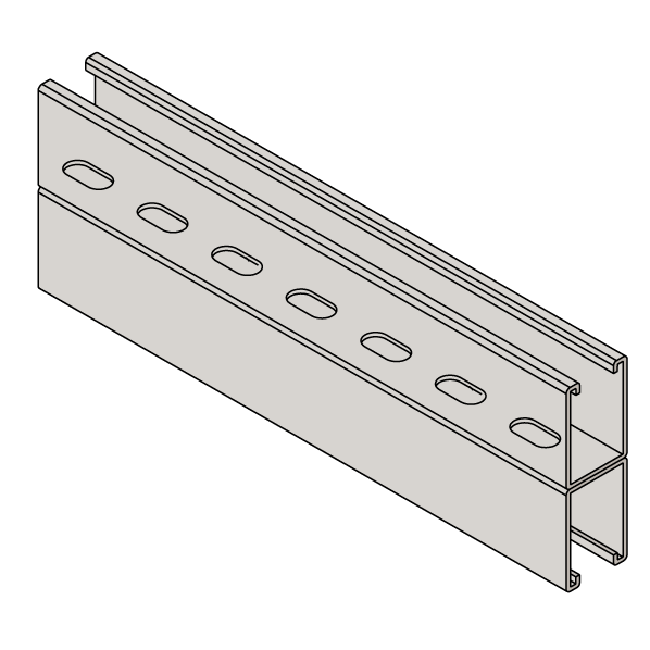 W101SS Channel w/ Short Slots 12 Gauge 1-5/8" x 2-7/16"