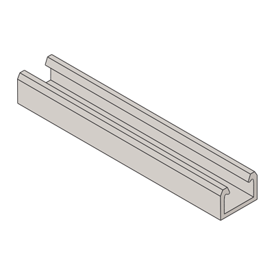 W800PF | 1-5/8" x 1-1/8" Channel Solid or Small Slots & Concrete Inserts